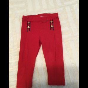 Janie and Jack stripe trim ponte pant 12-18 mos red with details